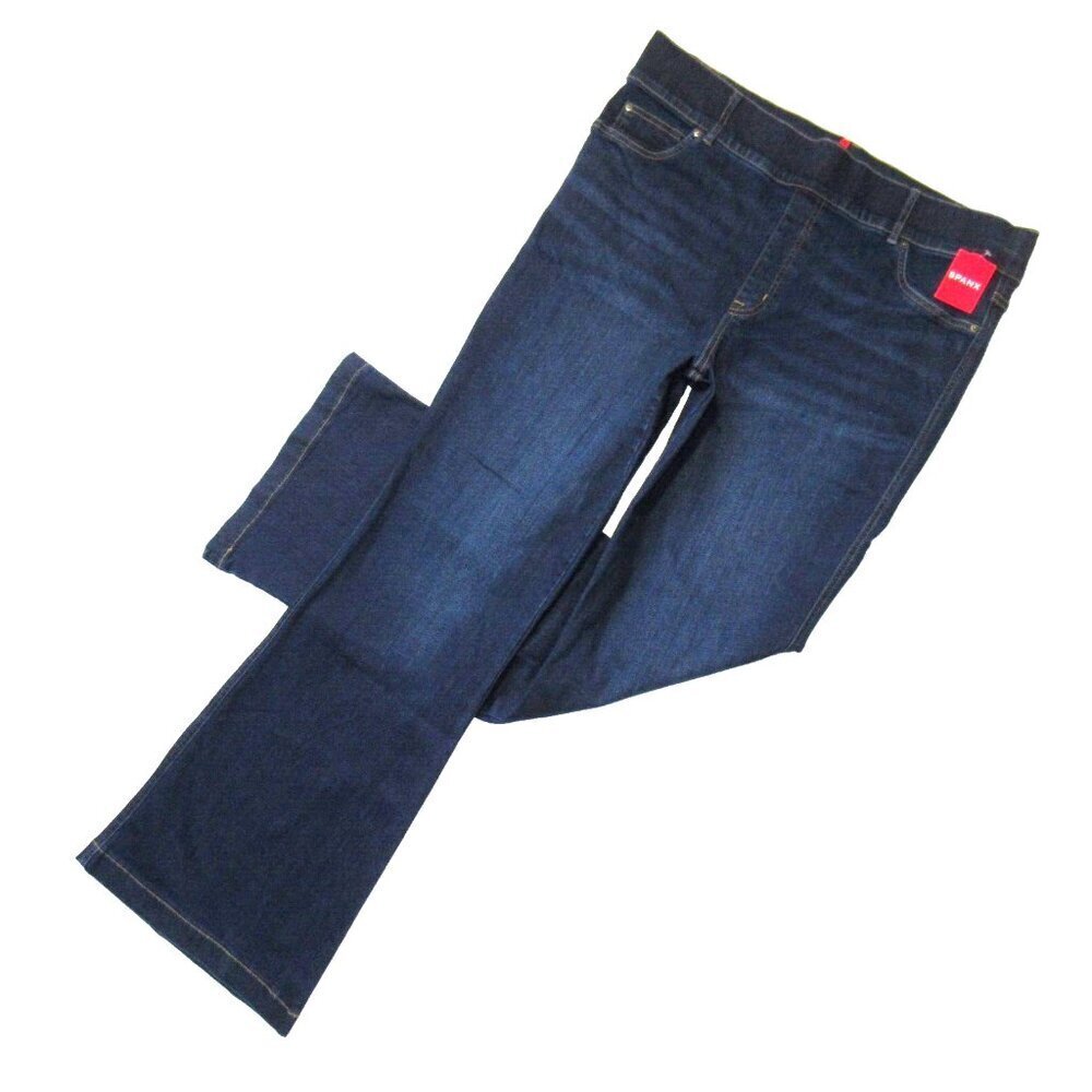 NWT SPANX 20327R Flare in Midnight Shade Pull-on Stretch Denim Jeans 3X x 34